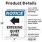 Signmission Entering Quiet Zone, 7 in W x Rectangle, Aluminum OS-2PACK-NS-A-710-V-12095 - alternate 6